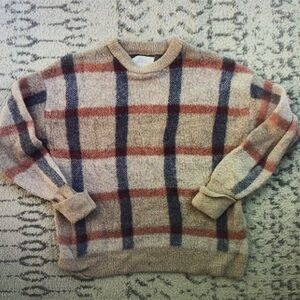 Cozy Plaid Kids Sweater